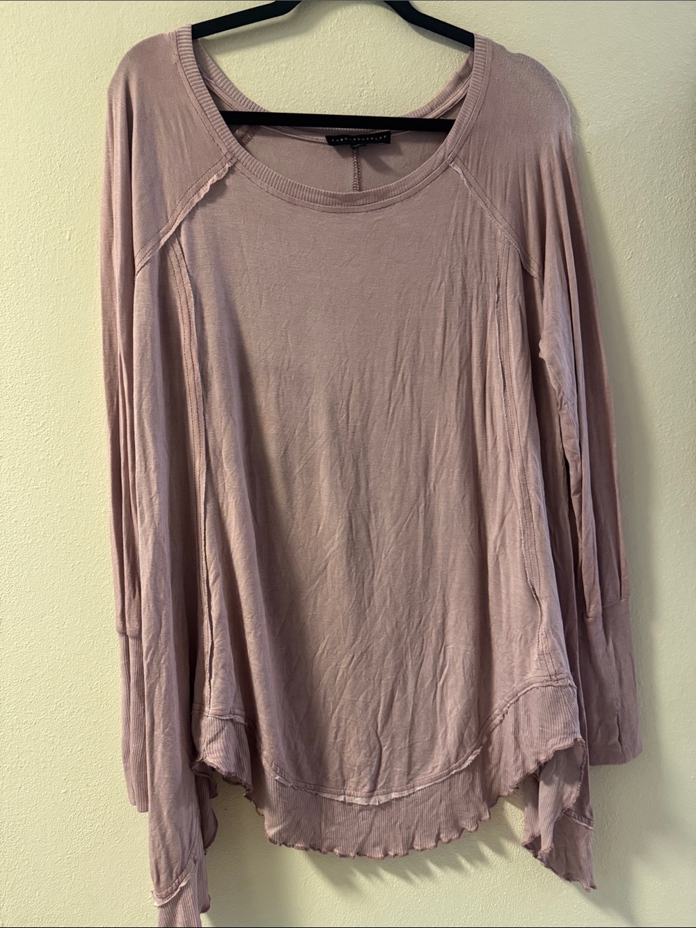 Jane and Delancey Scoop Neck Long Sleeve Top - Dusty Pink
